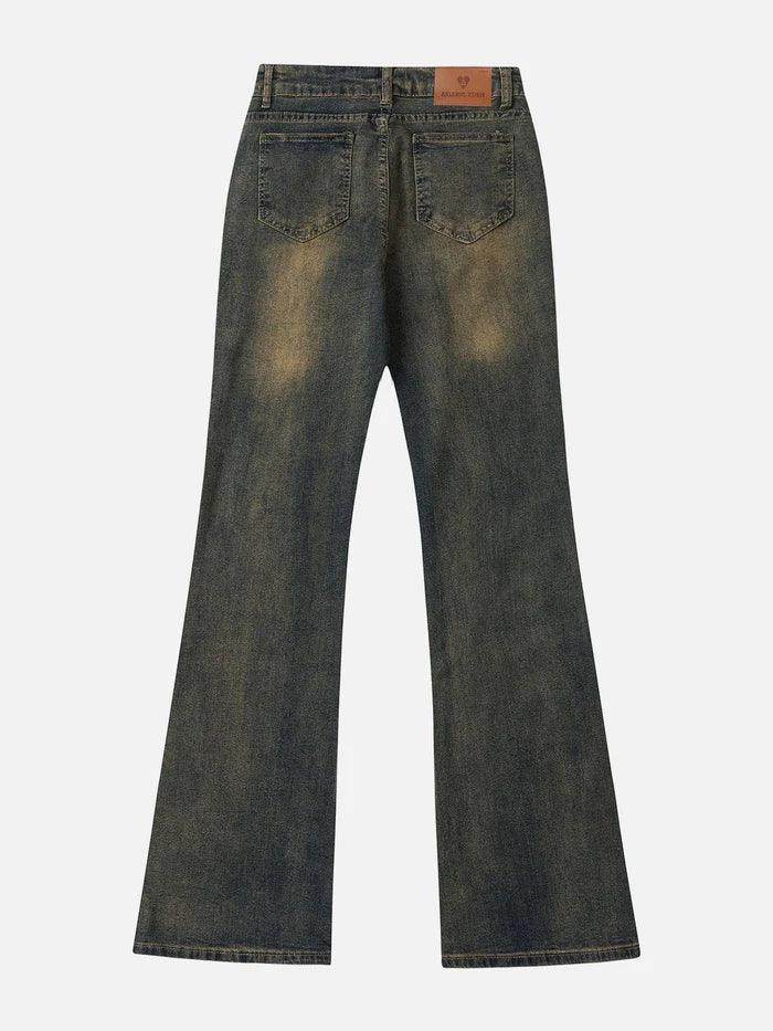 Zwoyren Tassel Pocket Washed Jeans