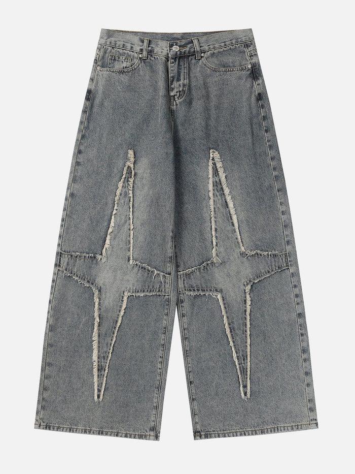 Zwoyren Fringe Star Loose Jeans