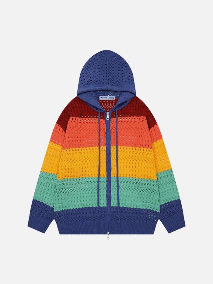 Zwoyren Colorful Cut-Out Hoodie