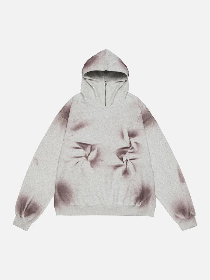 Zwoyren Dirt Color Dip-Dyed Hoodie