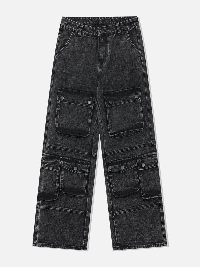 Zwoyren Washed Multi Pocket Jeans