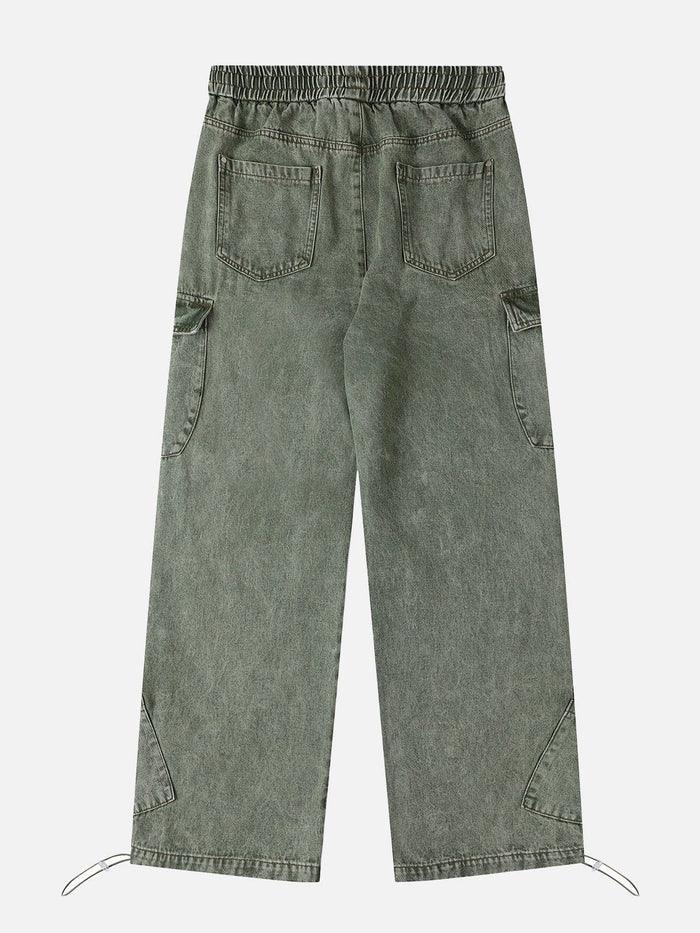 Drawstring Loose Cargo Jeans