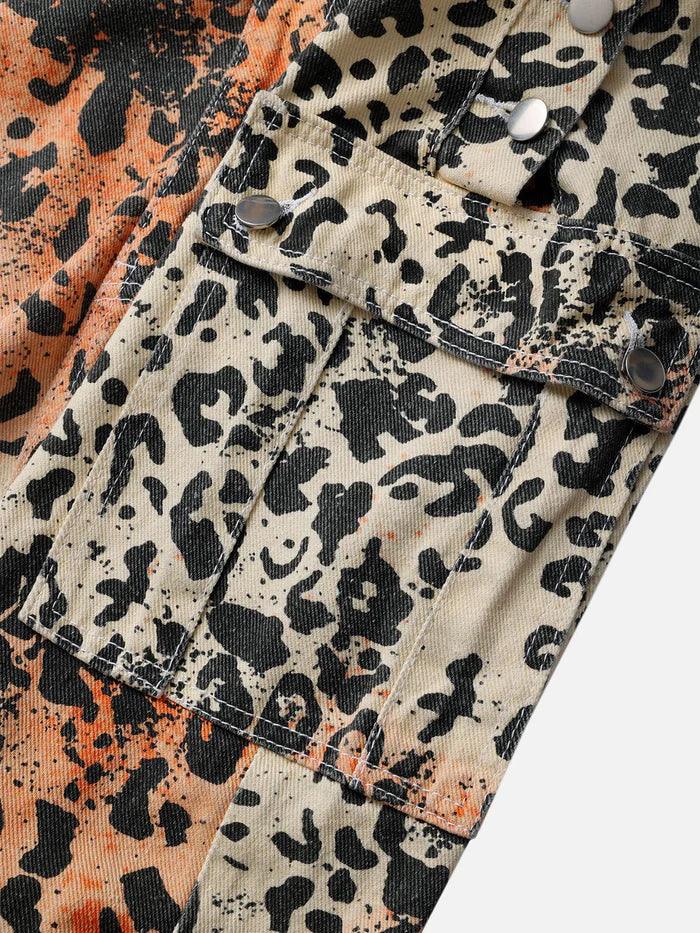 Zwoyren Apricot Leopard Print Overalls