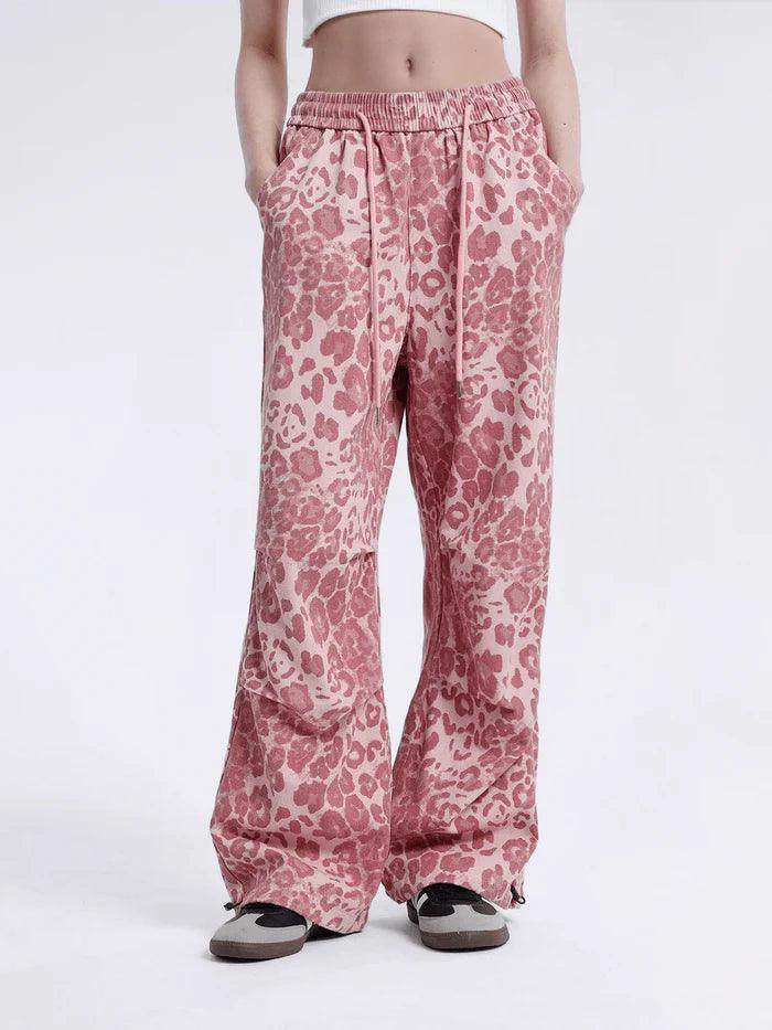 Zwoyren Leopard Print Wrinkle Pants