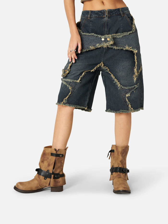 Vintage Starry Fringe Jorts